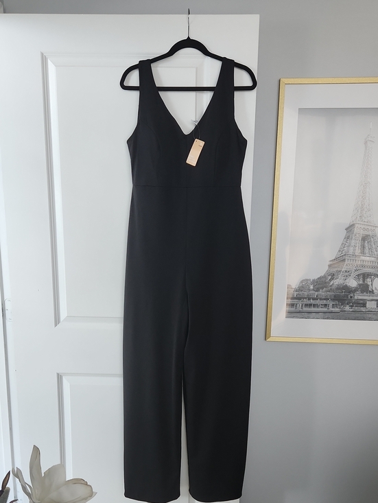 Popilush Pants - Classic Black V-Neck Jumpsuit
